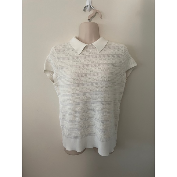 Vintage Tops - 🌿 Vintage White Collared Sweater Top